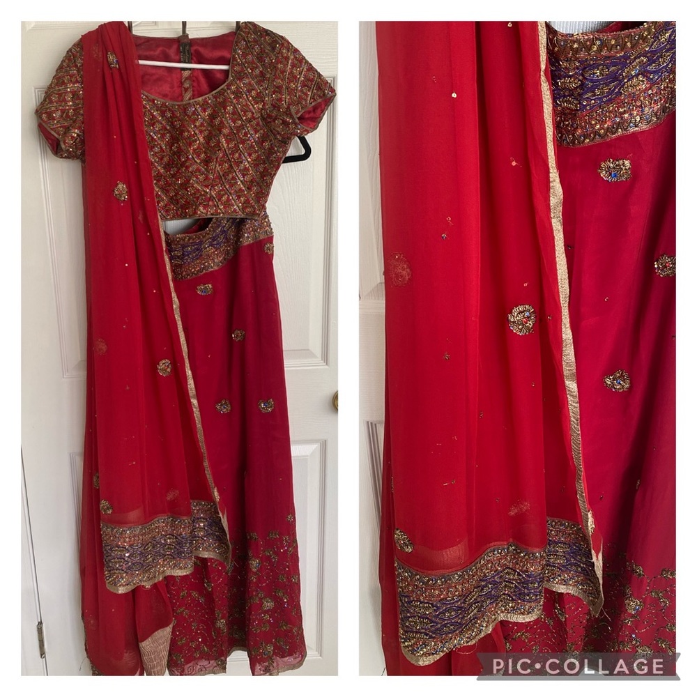Red lehnga set